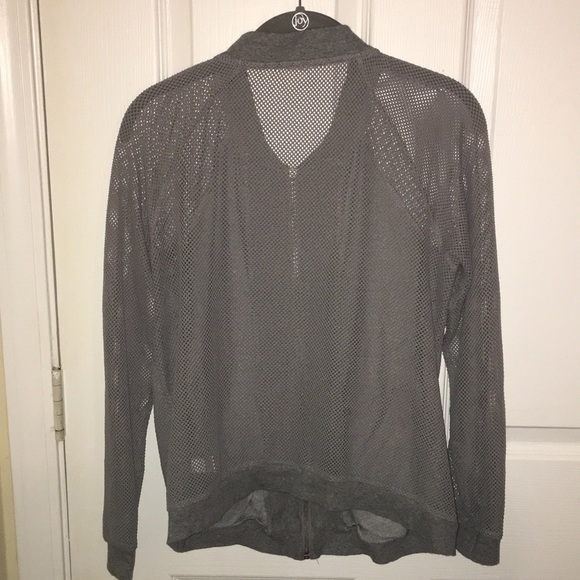 Long Sleeve Full Zip Mesh Bomber Jacket - Picture 3 of 3